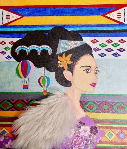 Taiwanese aboriginal woman - a Paint Artowrk by Liu